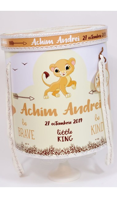 Trusou botez cu leu, brodat de inspiratie exotica, jungla, animale Micul Pui Leu 1